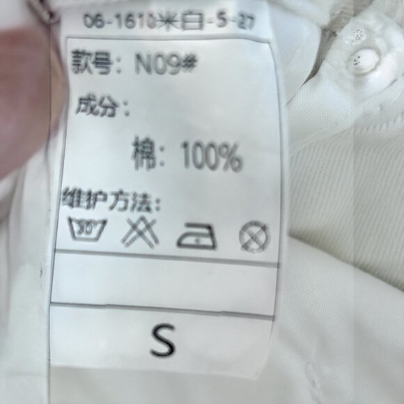 Women's Cargo Wide Leg 100% Cotton Pants Off White Size 26 Preppy Y2k Baggy - Picture 3 of 6